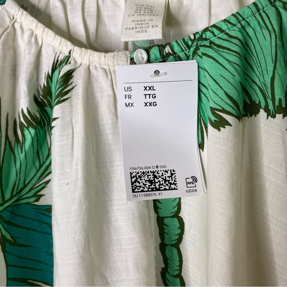 H&M Tropical Palm Leaf Tie Waist Mini Dress - Picture 7 of 9